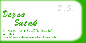 dezso sutak business card